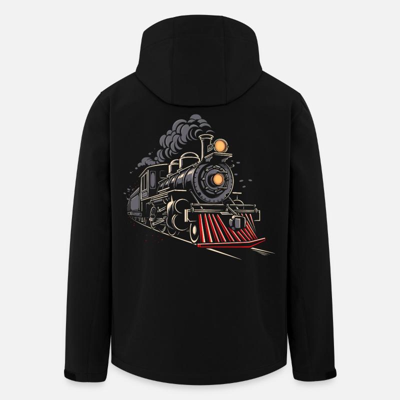 Dampflokomotive Grafik - Recycelte Männer Softshell-Jacke von Stanley/Stella - Schwarz