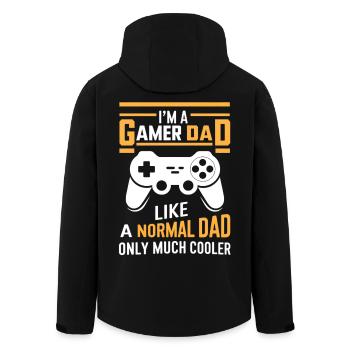 Gamer Dad Shirt, Funny Dad T-Shirt, Father's Day G - Veste softshell homme en polyester recyclé Stanley/Stella - noir - Dos - AI Model Male 185 light (185cm)