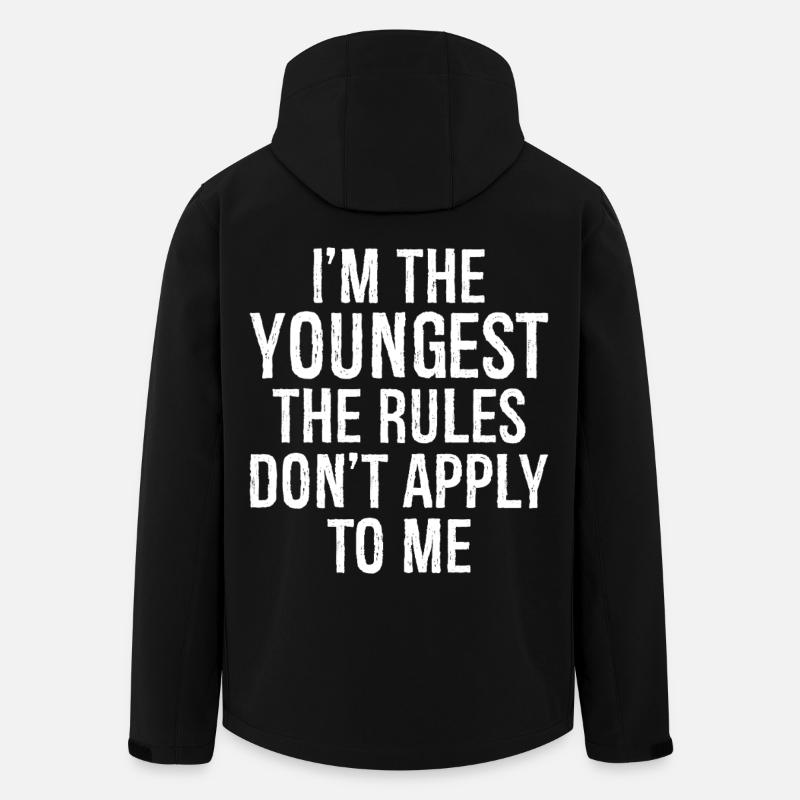 Je suis le plus jeune, les règles ne s’appliquent pas à moi - Veste softshell homme en polyester recyclé Stanley/Stella - noir