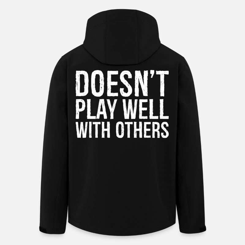 doesn't play well with others - Men’s Recycled Softshell Jacket by Stanley/Stella - black