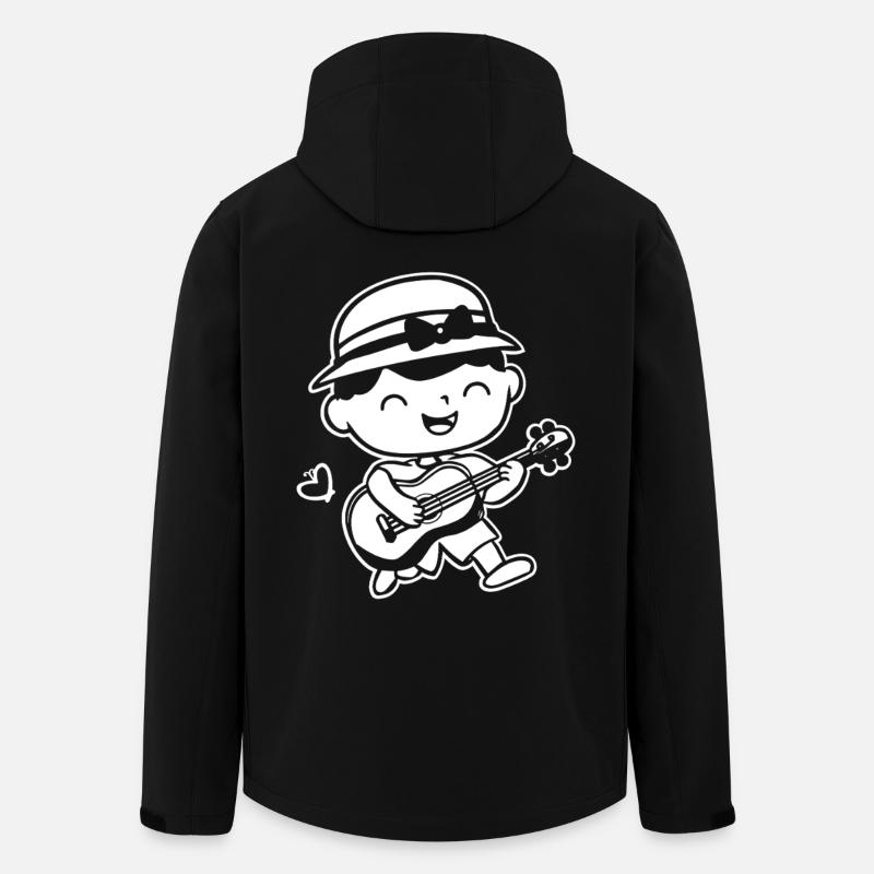 Ukulelespielerin Zeichnung - Recycelte Männer Softshell-Jacke von Stanley/Stella - Schwarz