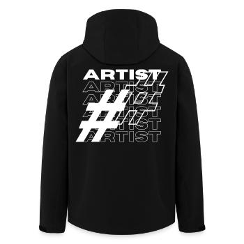 Künstler Hashtag Typografie - Recycelte Männer Softshell-Jacke von Stanley/Stella - Schwarz - Hinten - AI Model Male 185 light (185cm)