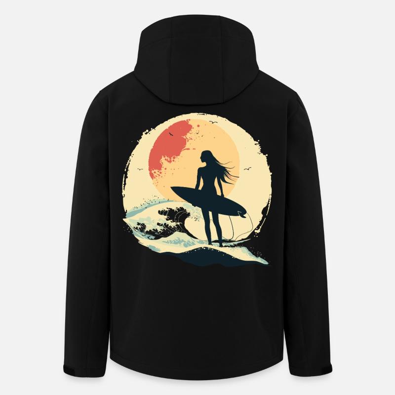 Surfing Frau - Recycelte Männer Softshell-Jacke von Stanley/Stella - Schwarz