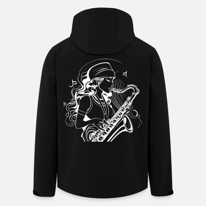 Saxophonistin Skizze - Recycelte Männer Softshell-Jacke von Stanley/Stella - Schwarz