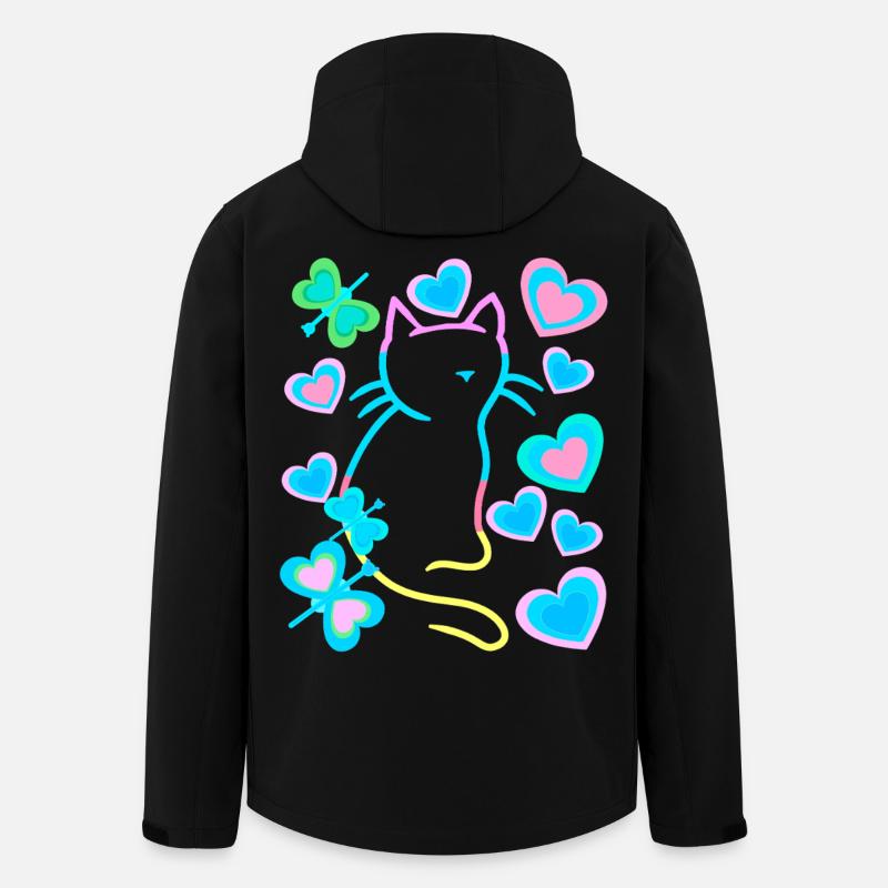 Retro Cat Cats - Men’s Recycled Softshell Jacket by Stanley/Stella - black