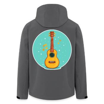 Illustration de ukulélé - Veste softshell homme en polyester recyclé Stanley/Stella - noir - Dos - AI Model Male 185 light (185cm)