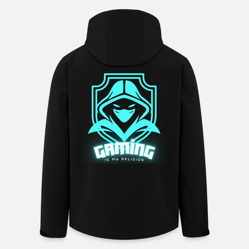 GAMING IST MEINE RELIGION - Recycelte Männer Softshell-Jacke von Stanley/Stella - Schwarz