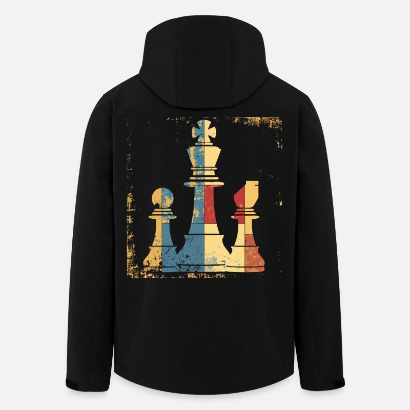 Chess Queen and King Graphic - Men’s Recycled Softshell Jacket by Stanley/Stella - black