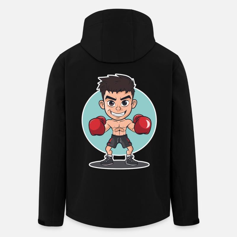Boxer Comic Look - Recycelte Männer Softshell-Jacke von Stanley/Stella - Schwarz