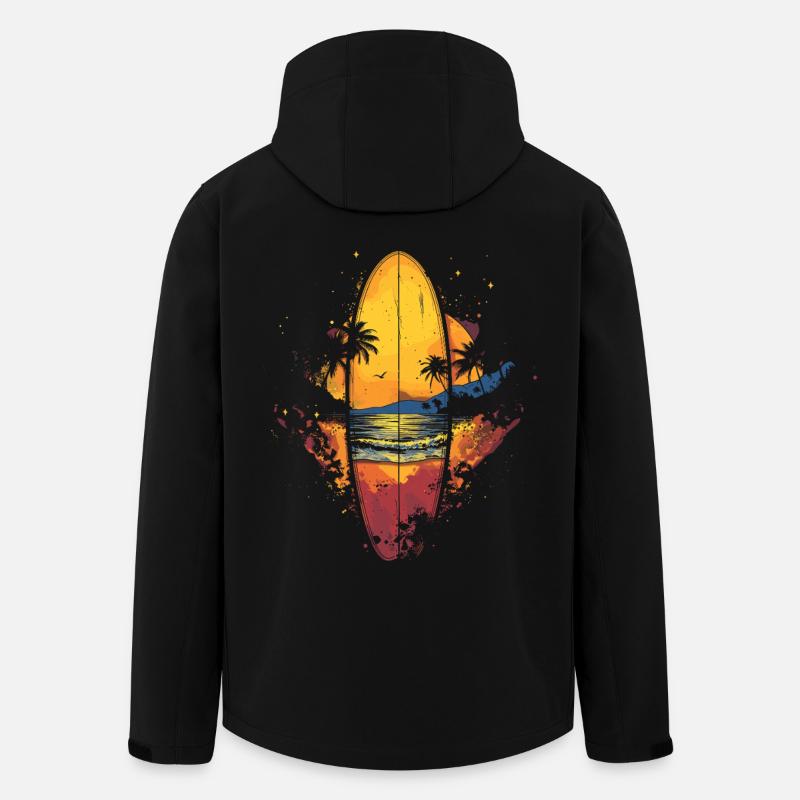 Planche de surf - Veste softshell homme en polyester recyclé Stanley/Stella - noir