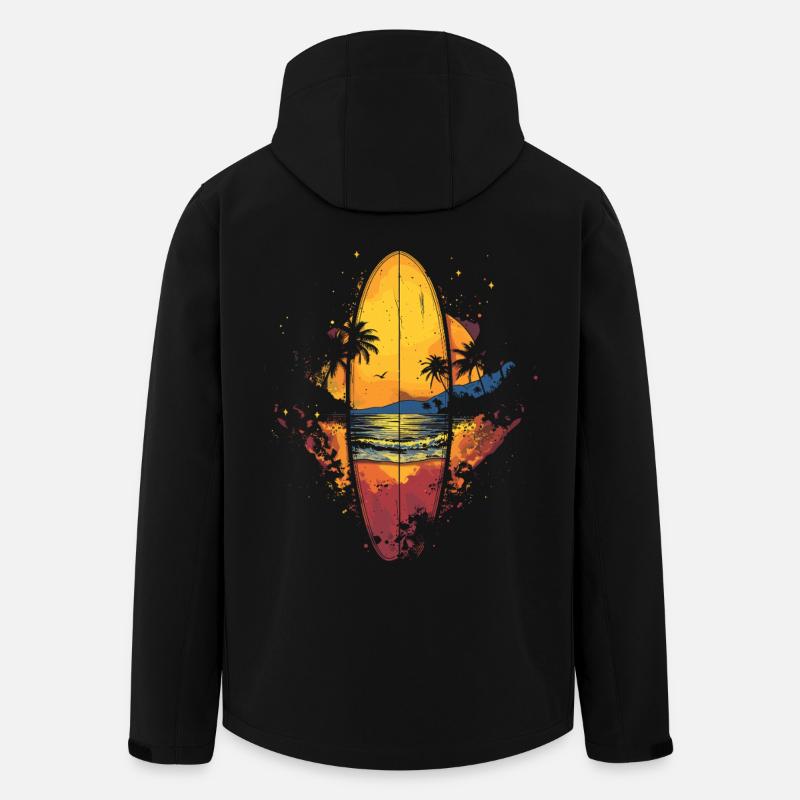 Surfbrett - Recycelte Männer Softshell-Jacke von Stanley/Stella - Schwarz