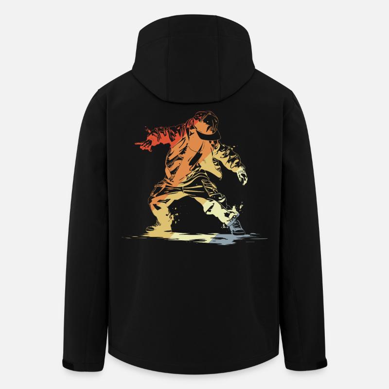 B-Boy Retro - Recycelte Männer Softshell-Jacke von Stanley/Stella - Schwarz