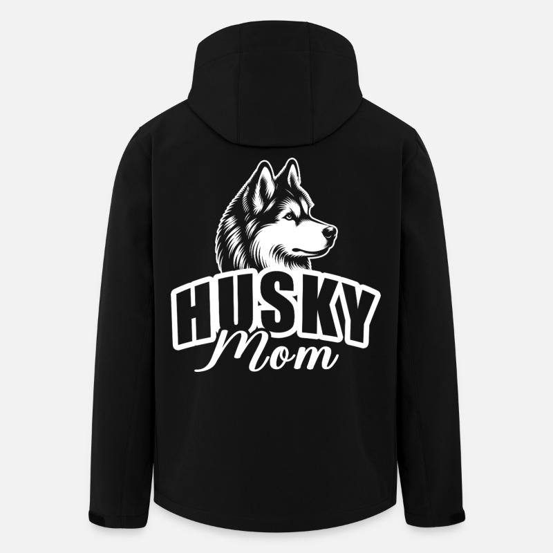 "Husky Mom" - Recycelte Männer Softshell-Jacke von Stanley/Stella - Schwarz