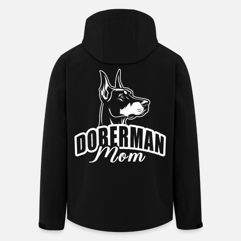"Doberman Mom" mit Hundekopf - Recycelte Männer Softshell-Jacke von Stanley/Stella - Schwarz