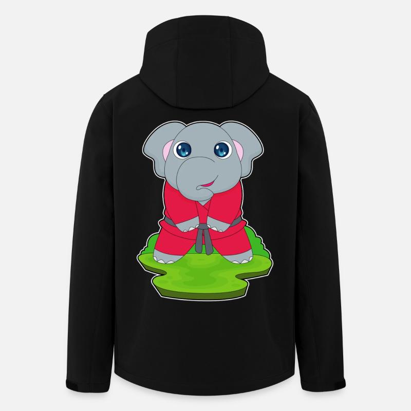 Karaté d’arts martiaux d’éléphant - Veste softshell homme en polyester recyclé Stanley/Stella - noir