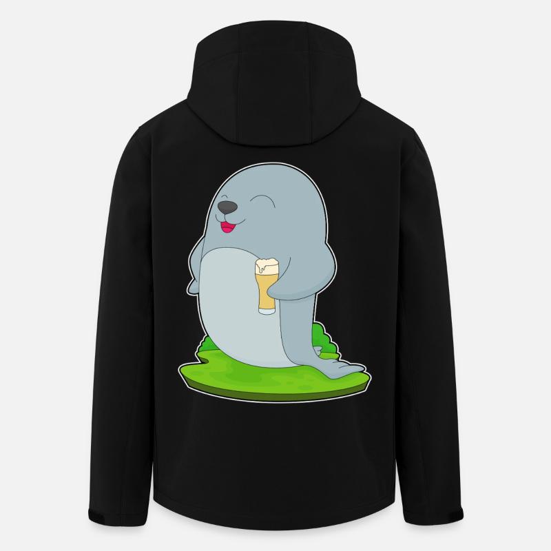 Bière de phoque - Veste softshell homme en polyester recyclé Stanley/Stella - noir