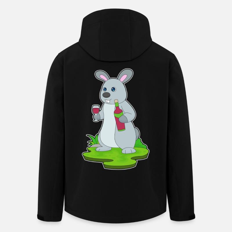 Hase Flasche Rotwein - Recycelte Männer Softshell-Jacke von Stanley/Stella - Schwarz