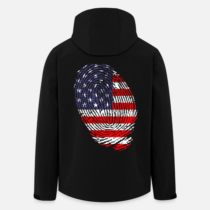 Fingerabdrücke der US-Flagge - Recycelte Männer Softshell-Jacke von Stanley/Stella - Schwarz