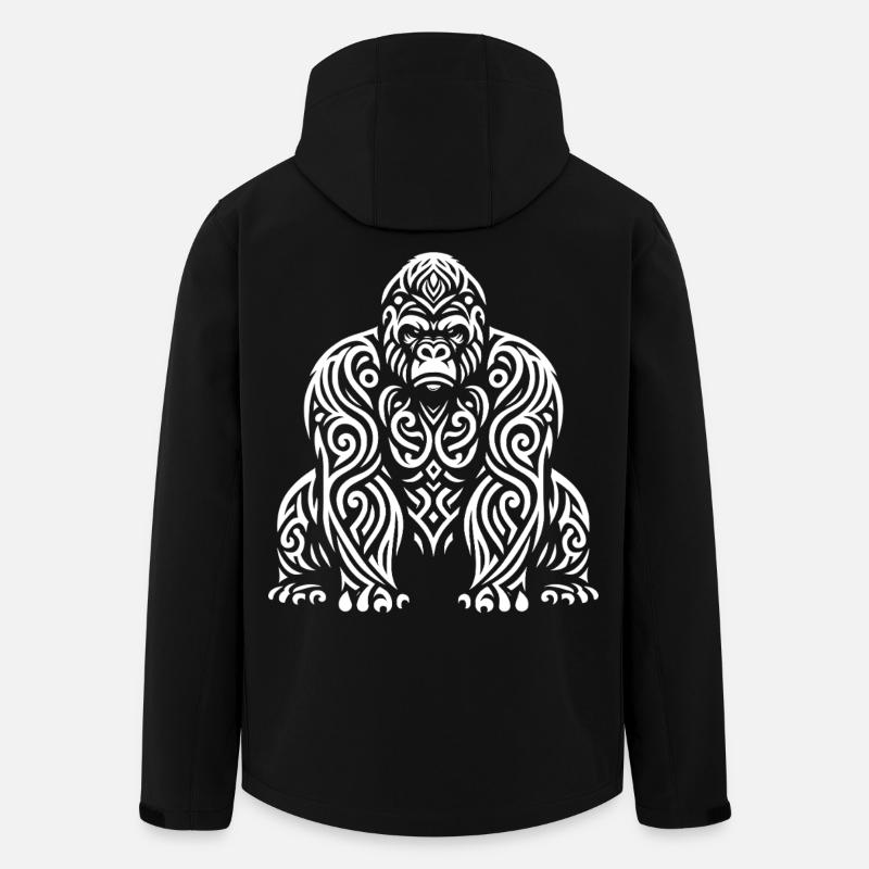 Gorille Tribal - Veste softshell homme en polyester recyclé Stanley/Stella - noir