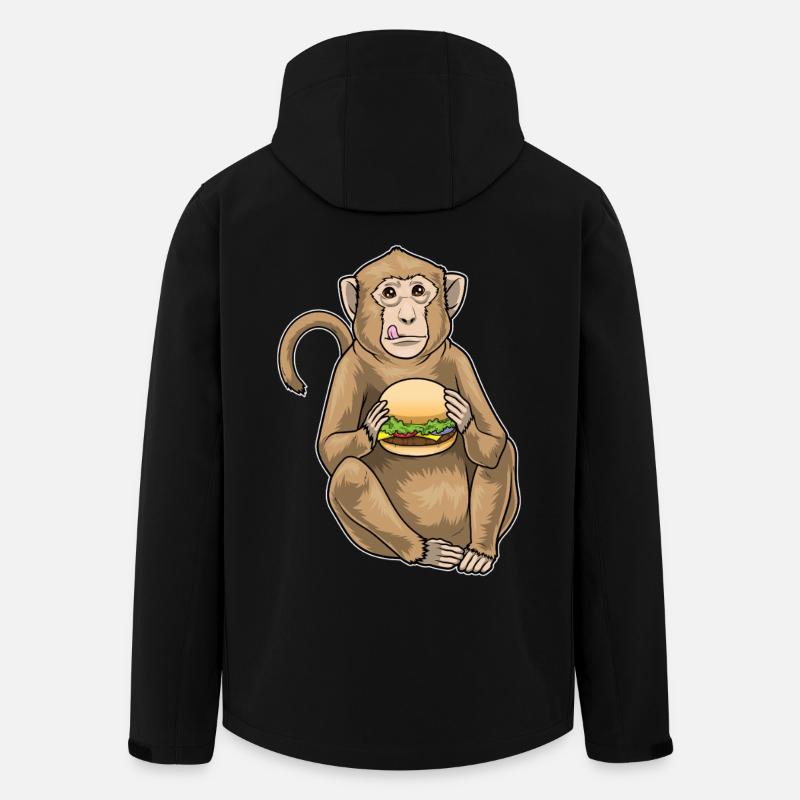 Affe Cheeseburger - Recycelte Männer Softshell-Jacke von Stanley/Stella - Schwarz