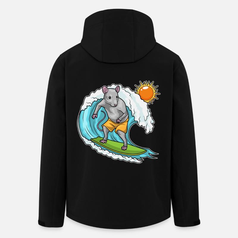 Ratte Sommer Surfer - Recycelte Männer Softshell-Jacke von Stanley/Stella - Schwarz