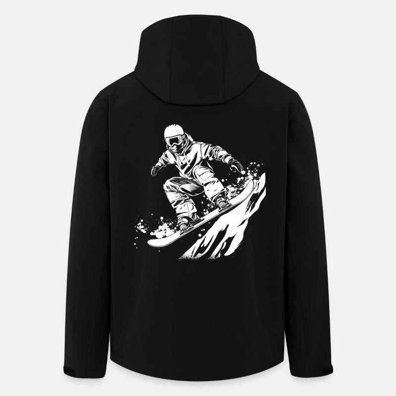 Snowboarder Drawing - Men’s Recycled Softshell Jacket by Stanley/Stella - black