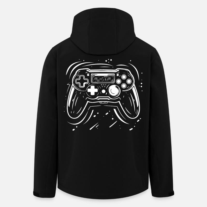 Gaming Controller Drawing - Men’s Recycled Softshell Jacket by Stanley/Stella - black