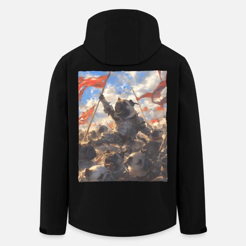 Epische Mops Revolution Kunstvolles Gemälde - Recycelte Männer Softshell-Jacke von Stanley/Stella - Schwarz