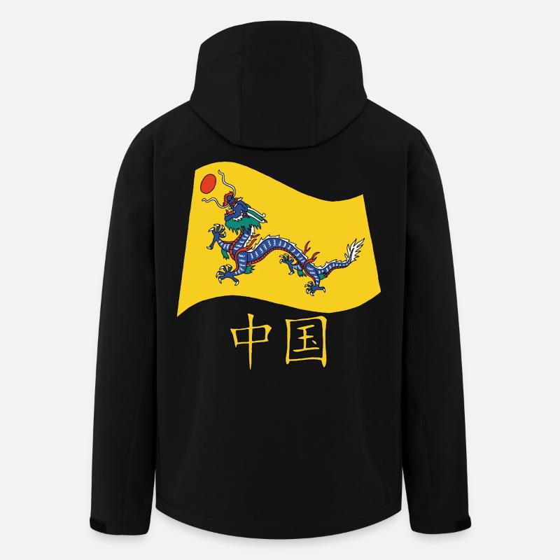 Drapeau chinois ancien - Veste softshell homme en polyester recyclé Stanley/Stella - noir