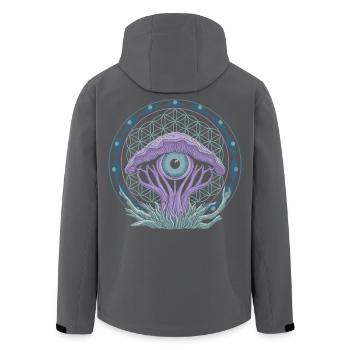 Portail de l’œil du champignon | Art de la vision psychédélique - Veste softshell homme en polyester recyclé Stanley/Stella - noir - Dos - AI Model Male 185 light (185cm)