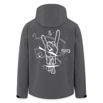 metal hand zombie illustration devils hand w - Recycelte Männer Softshell-Jacke von Stanley/Stella - Schwarz - Hinten - AI Model Male 185 light (185cm)