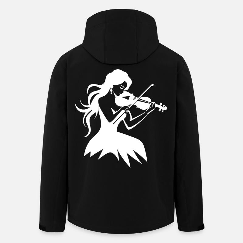 Geige Mädchen Zeichnung - Recycelte Männer Softshell-Jacke von Stanley/Stella - Schwarz