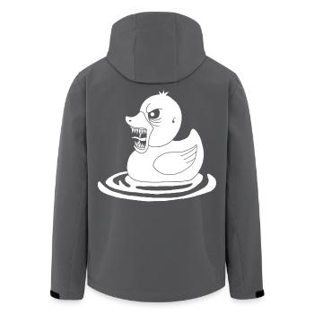 White Demonic Duck - Men’s Recycled Softshell Jacket by Stanley/Stella - black - Back - AI Model Male 185 light (185cm)