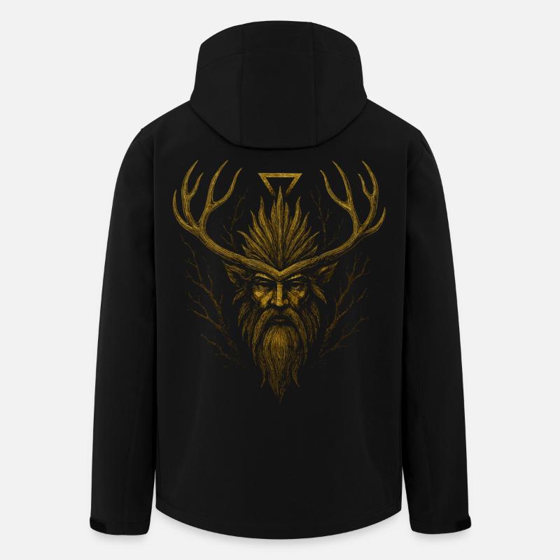 Leshy | Erdelement Waldwächter - Recycelte Männer Softshell-Jacke von Stanley/Stella - Schwarz