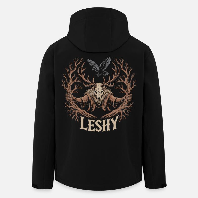 Leshy | Erdelement Waldwächter - Recycelte Männer Softshell-Jacke von Stanley/Stella - Schwarz