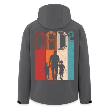 Dad Hoch 2 Vater Zwei Söhne Vatertag Geschenk - Recycelte Männer Softshell-Jacke von Stanley/Stella - Schwarz - Hinten - AI Model Male 185 light (185cm)