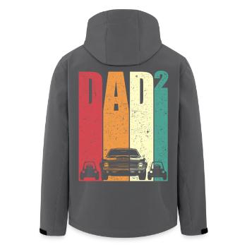 Dad High 2 Dad Two Kids Car Father's Day Gift - Men’s Recycled Softshell Jacket by Stanley/Stella - black - Back - AI Model Male 185 light (185cm)