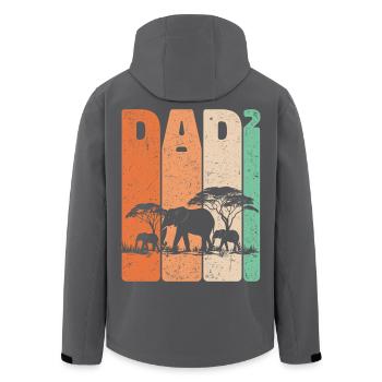 Dad Hoch 2 Elefant Zwei Kinder Vatertag Geschenk - Recycelte Männer Softshell-Jacke von Stanley/Stella - Schwarz - Hinten - AI Model Male 185 light (185cm)