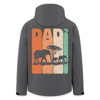Vatertag Elefant Papa Hoch Zwei Kinder Geschenk - Recycelte Männer Softshell-Jacke von Stanley/Stella - Schwarz - Hinten - AI Model Male 185 light (185cm)