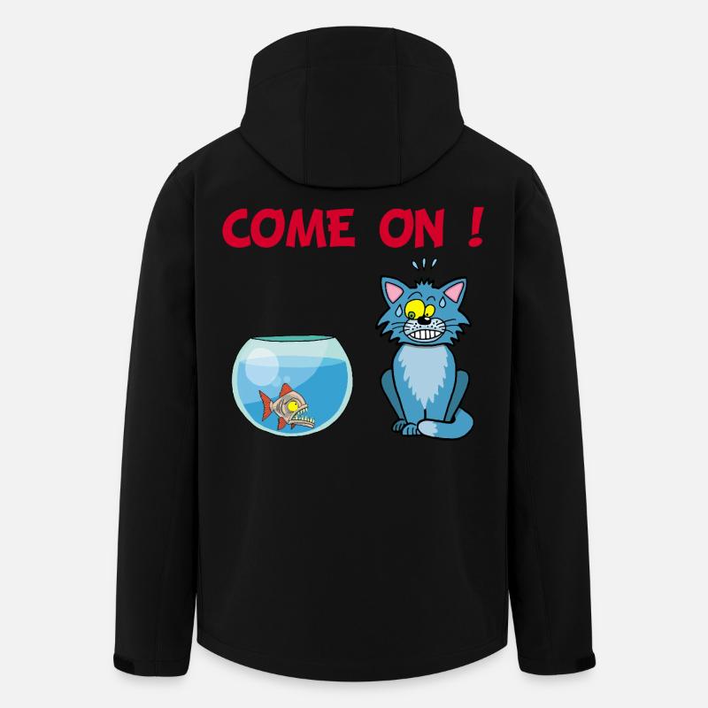 Katze und Piranha - Recycelte Männer Softshell-Jacke von Stanley/Stella - Schwarz