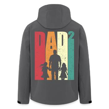 Dad High 2 Dad Two Daughters Retro Dad Gift - Men’s Recycled Softshell Jacket by Stanley/Stella - black - Back - AI Model Male 185 light (185cm)