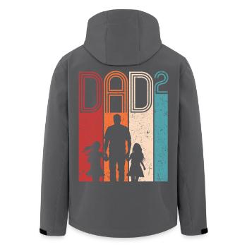 Dad Hoch 2 Vater Zwei Töchter Vatertag Geschenk - Recycelte Männer Softshell-Jacke von Stanley/Stella - Schwarz - Hinten - AI Model Male 185 light (185cm)