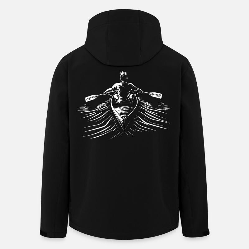 Rowing Line Art - Men’s Recycled Softshell Jacket by Stanley/Stella - black