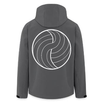 Dessin au trait de volley-ball - Veste softshell homme en polyester recyclé Stanley/Stella - charbon - Dos - AI Model Male 185 light (185cm)