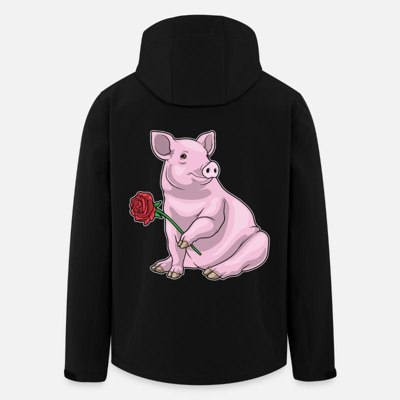 Pig Rose - Men’s Recycled Softshell Jacket by Stanley/Stella - black