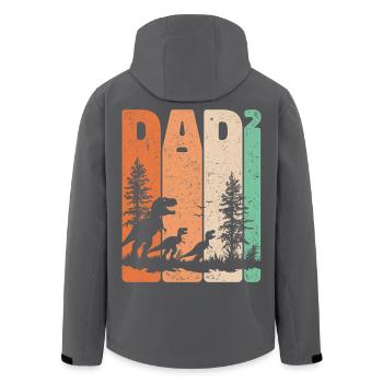 Tyrannosaurus Rex Design Dad High 2 Fathers Gift - Men’s Recycled Softshell Jacket by Stanley/Stella - black - Back - AI Model Male 185 light (185cm)