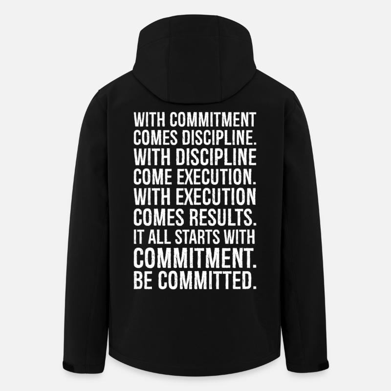 with commitment comes discipline with discipline - Recycelte Männer Softshell-Jacke von Stanley/Stella - Schwarz