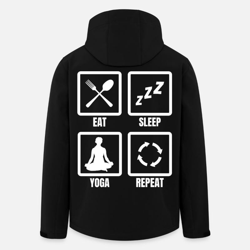 Manger dormir Yoga Répéter - Veste softshell homme en polyester recyclé Stanley/Stella - noir