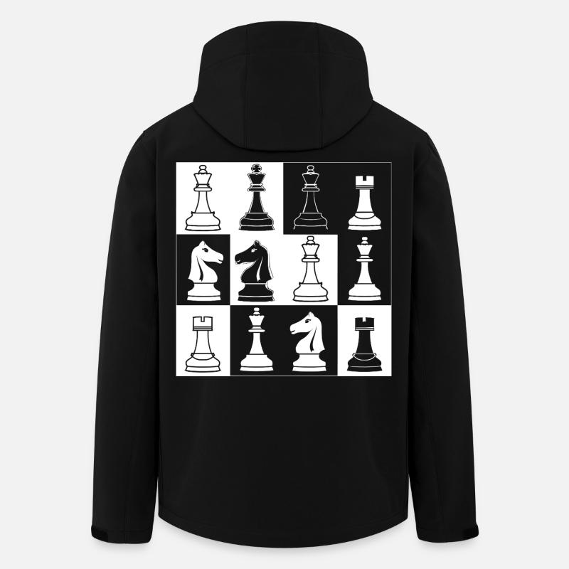 Schachfiguren Skizze - Recycelte Männer Softshell-Jacke von Stanley/Stella - Schwarz
