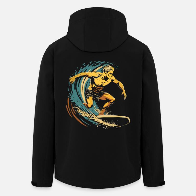 Surfer Grafik - Recycelte Männer Softshell-Jacke von Stanley/Stella - Schwarz